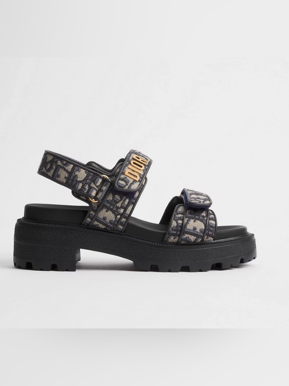 Dior Monogram Jacquard Logo Strap Sandals 7.5